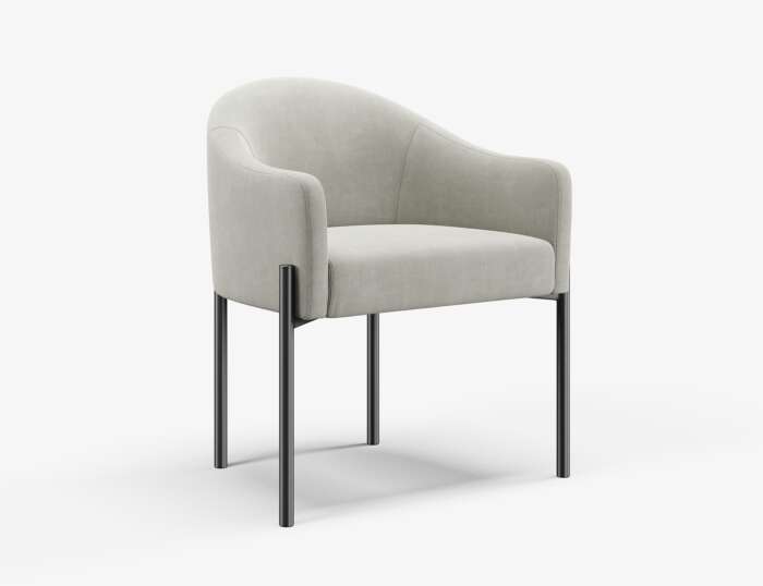 Mocha Chair with white upholstery