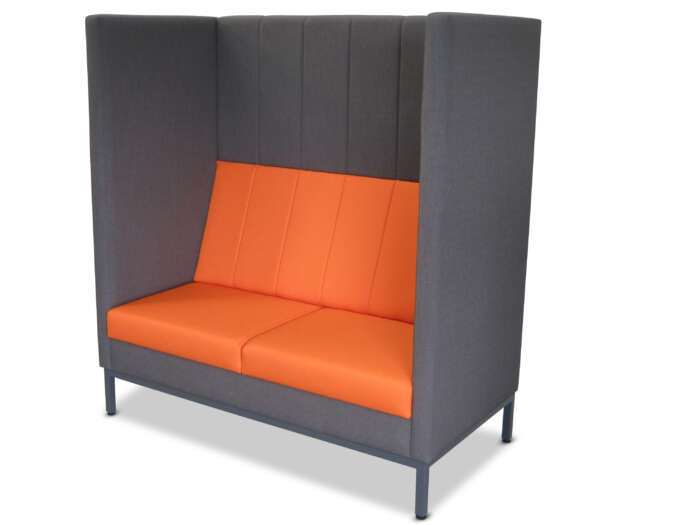 Malibu Booth soft seating ,2-seater (charcoal & orange)