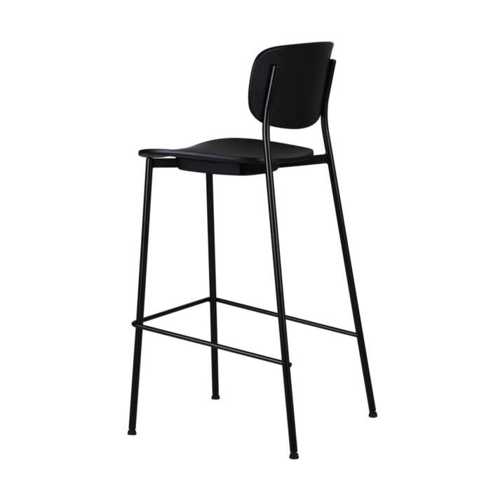 Rear angled view of Latham Barstool - Tall (Black)