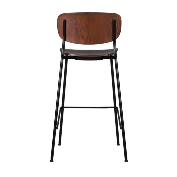 Rear view of Latham Barstool - Tall (Walnut & PU)