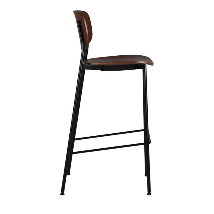 Side view of Latham Barstool - Tall (Walnut & PU)